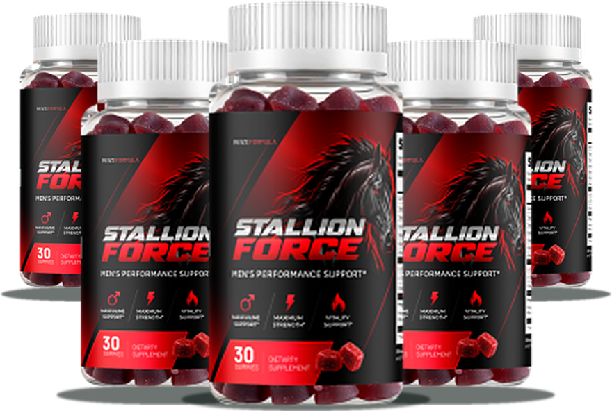 Six bottles of Stallion Force daily men's vitality gummy